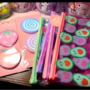 Dollar Tree Adore PVC Makeup Pencil Pouches & Sticky Notes